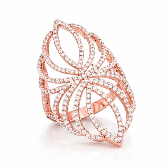 Gümüş Rose Zirkon Taşlı Bayan Yüzük Gümüş Rose Zirkon Taşlı Bayan Yüzük