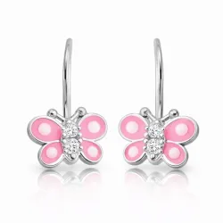 Gümüş Sallantılı Pembe Kelebek Çocuk Küpesi Gümüş Sallantılı Pembe Kelebek Çocuk Küpesi