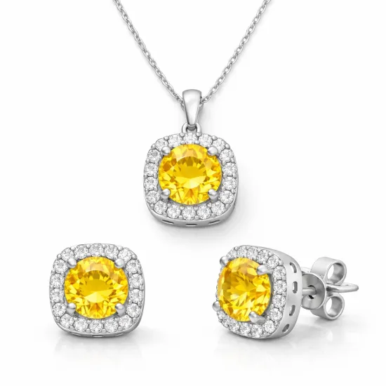 Gümüş Sarı Baget Taşlı Kadın Set Gümüş Sarı Baget Taşlı Kadın Set