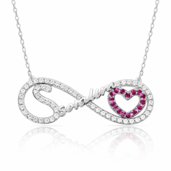 Gümüş Sevgilim Yazılı Sonsuzluk Bayan Kolye