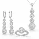 Gümüş Sıralı Dört Taş Bayan Set