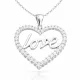 Gümüş Taşlı Love Bayan Kolye