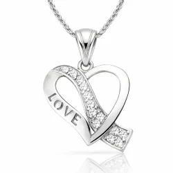 Gümüş Love Kalp Bayan Kolye