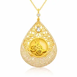 Gümüş Tuğra Bayan Kolye