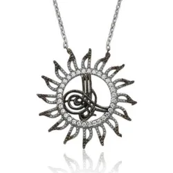 Gümüş Tuğralı Güneş Bayan Kolye