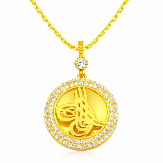 Gümüş Tuğralı Bayan Kolye