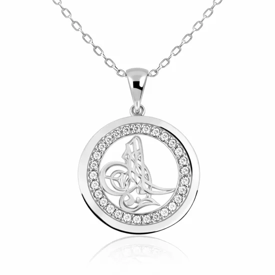 Gümüş Tuğralı Bayan Kolye