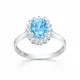 Gümüş Turkuaz Taşlı Oval Kadın Yüzük