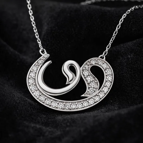 Gümüş Vav Bayan Kolye