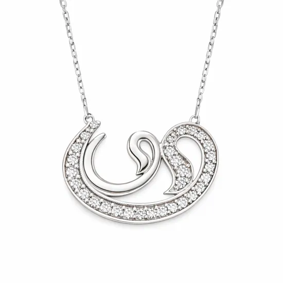 Gümüş Vav Bayan Kolye