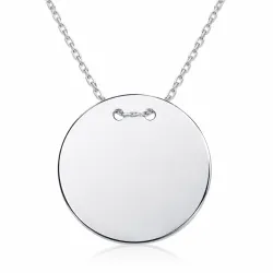 Gümüş Yuvarlak Plaka Kolye