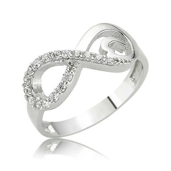 Gümüş Kalpli Sonsuzluk Bayan Yüzük Gümüş Kalpli Sonsuzluk Bayan Yüzük