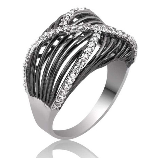 Gümüş Beyaz Taşlı Bayan Yüzük Gümüş Beyaz Taşlı Bayan Yüzük