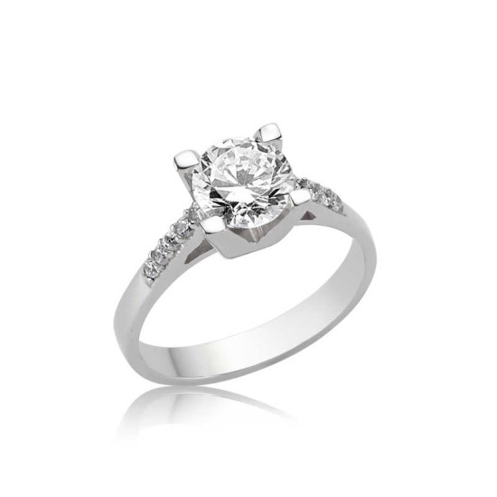 Gümüş Tek Taş Bayan Yüzük Gümüş Tek Taş Bayan Yüzük