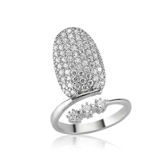 Gümüş 3 Taş Tırnak Yüzük Gümüş 3 Taş Tırnak Yüzük