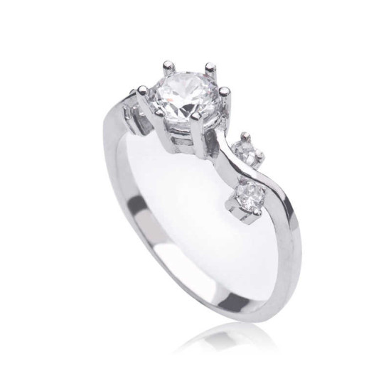 Gümüş Tek Taş Bayan Yüzük Gümüş Tek Taş Bayan Yüzük