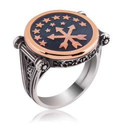 Gümüş Çerkes Bayrağı Erkek Yüzük Gümüş Çerkes Bayrağı Erkek Yüzük