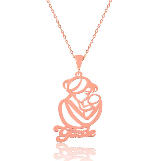 Gümüş Rose İsimli Anne Çocuk Sevgisi İsimli Kolye Gümüş Rose İsimli Anne Çocuk Sevgisi İsimli Kolye