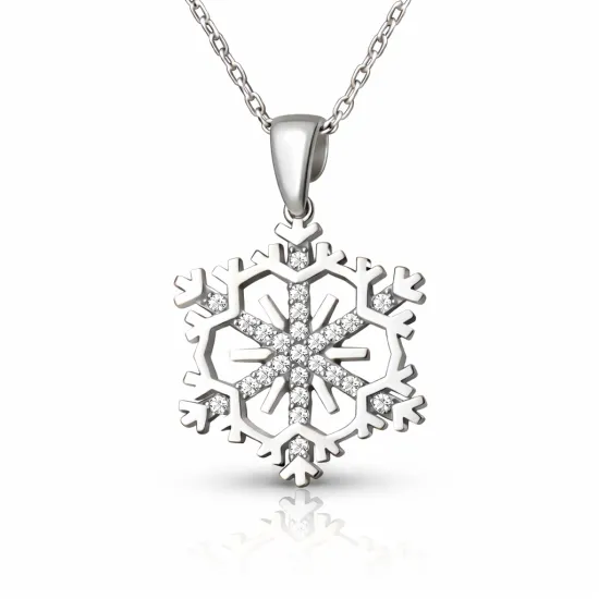 Gümüş Kar Tanesi Kadın Kolye Gümüş Kar Tanesi Kadın Kolye