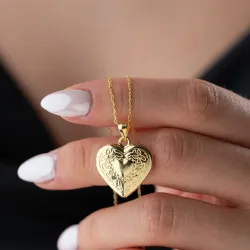 Gümüş Aşk Hatırası Açılır Kalp Kadın Kolye