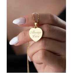 Gümüş Always Love Yazılı Kapaklı Kadın Kolye