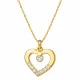 Gümüş Gold Minik Kalpli Tektaş Kadın Kolye