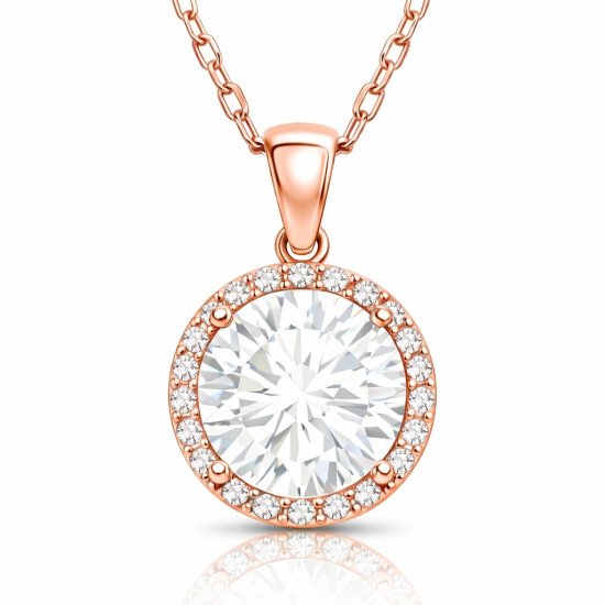 Gümüş Rose Yuvarlak Montür Kadın Kolye Gümüş Rose Yuvarlak Montür Kadın Kolye