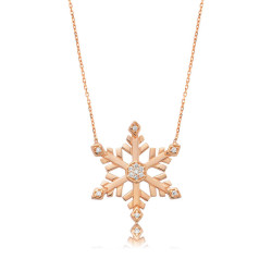Gümüş Kar Tanesi Bayan Kolye