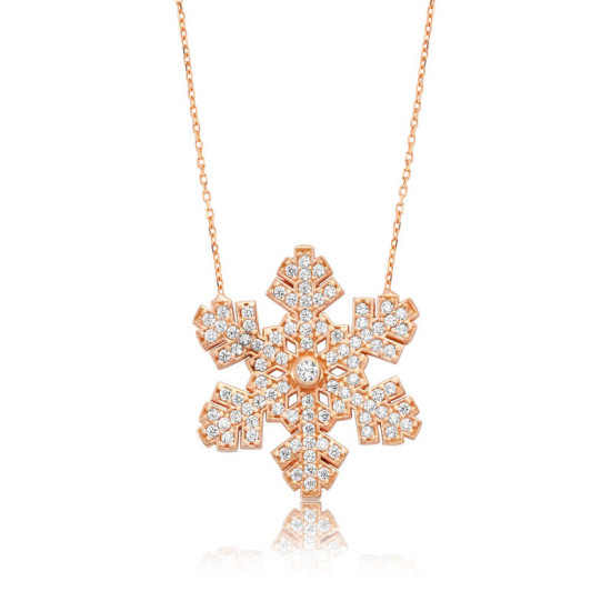 Gümüş Kar Tanesi Bayan Kolye Gümüş Kar Tanesi Bayan Kolye