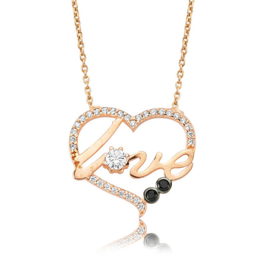 Gümüş Kalp Love Bayan Kolye Gümüş Kalp Love Bayan Kolye