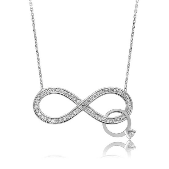 Gümüş Sonsuzluk Tektaş Bayan Kolye Gümüş Sonsuzluk Tektaş Bayan Kolye