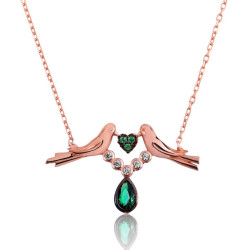 Gümüş Sevgi Kuşu Bayan Kolye