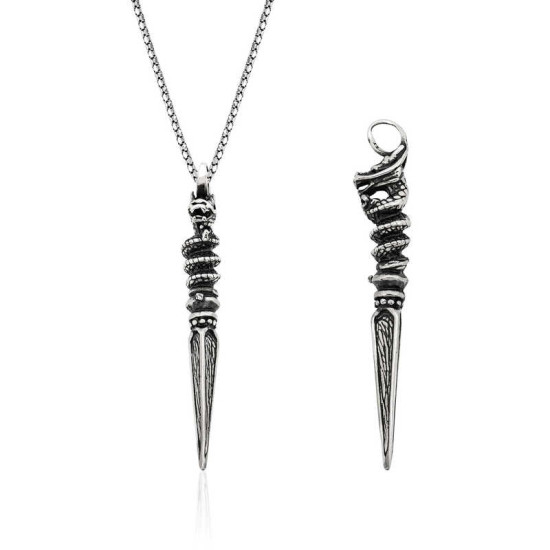 Gümüş Kuru Kafa Kama Erkek Kolye Gümüş Kuru Kafa Kama Erkek Kolye