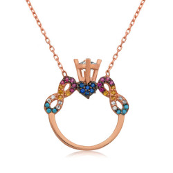 Gümüş Tek Taş Sonsuz Aşk Bayan Kolye