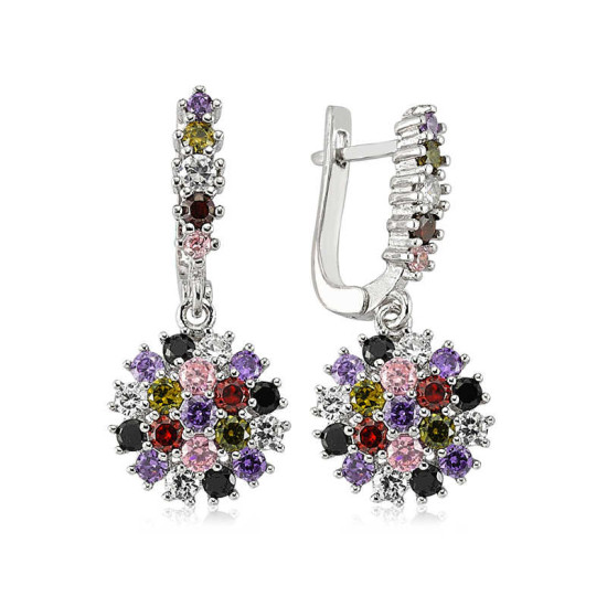 Gümüş Renkli Taşlı Küpe Gümüş Renkli Taşlı Küpe