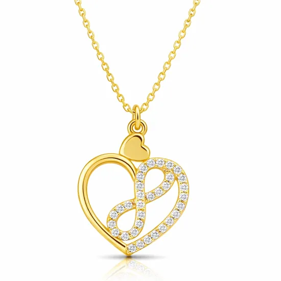 Gümüş Gold Kalp İçinde Sonsuzluk Kadın Kolye Gümüş Gold Kalp İçinde Sonsuzluk Kadın Kolye