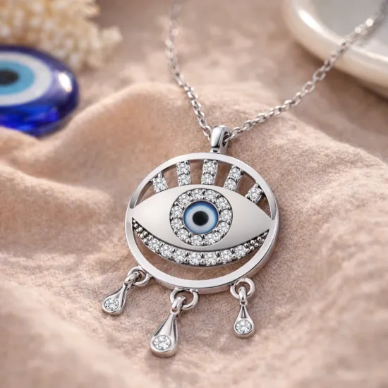 Gümüş Nazarlı Göz Kolye