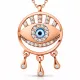 Gümüş Rose Nazarlı Göz Kadın Kolye