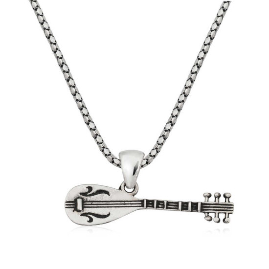 Gümüş Saz Erkek Kolye Gümüş Saz Erkek Kolye