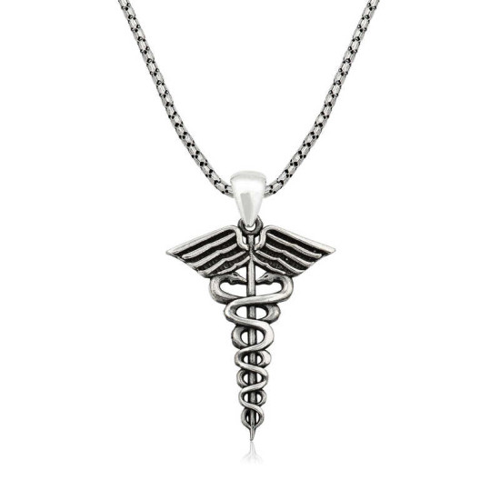 ​Gümüş Tıp Sembolü Kadüse Kolye