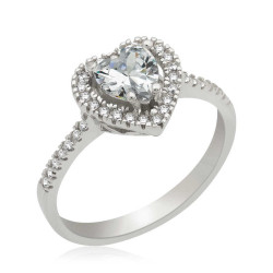 Gümüş Kalpli Bayan Yüzük Gümüş Kalpli Bayan Yüzük