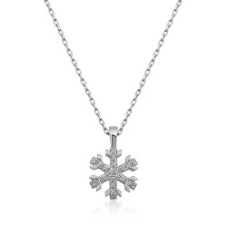 Gümüş Kar Tanesi Bayan Kolye