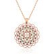 Gümüş Rose Geometrik Desenli Madalyon Kolye