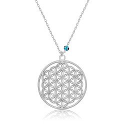 Gümüş Nazar Gözlü Yaşam Çiçeği Kolye