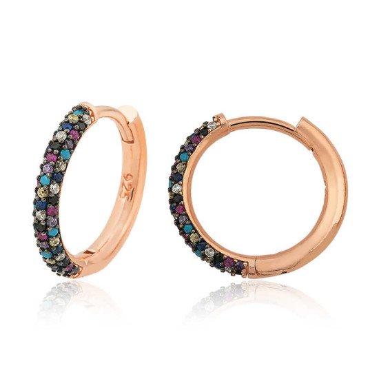 Gümüş Mix Halka Bayan Küpe Gümüş Mix Halka Bayan Küpe