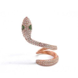 Gümüş Yeşil Gözlü Tek Kıkırdak Yılan Küpe Gümüş Yeşil Gözlü Tek Kıkırdak Yılan Küpe