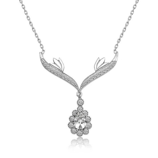 Gümüş Beyaz Taşlı Madalyon Bayan Kolye Gümüş Beyaz Taşlı Madalyon Bayan Kolye