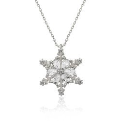 ​Gümüş Kar Çiçeği Bayan Kolye