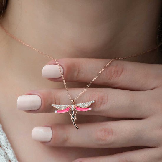 Gümüş Yusufçuk Bayan Kolye