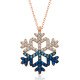 Gümüş Rose Mavi Taşlı Kar Tanesi Kolye Gümüş Rose Mavi Taşlı Kar Tanesi Kolye